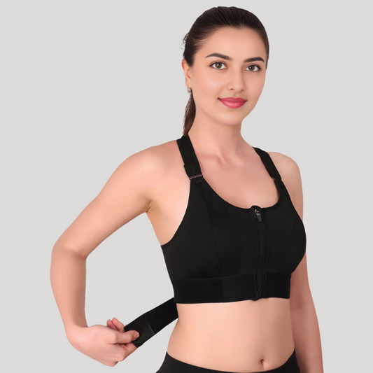 𝐈𝐦𝐩𝐨𝐫𝐭𝐞𝐝 𝐆𝐢𝐫𝐥 𝐅𝐢𝐭 Premium Comfort Bra - Blackout