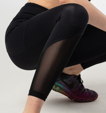 Blaze Meshed Leggings & Hot Mesh Croptop - Black