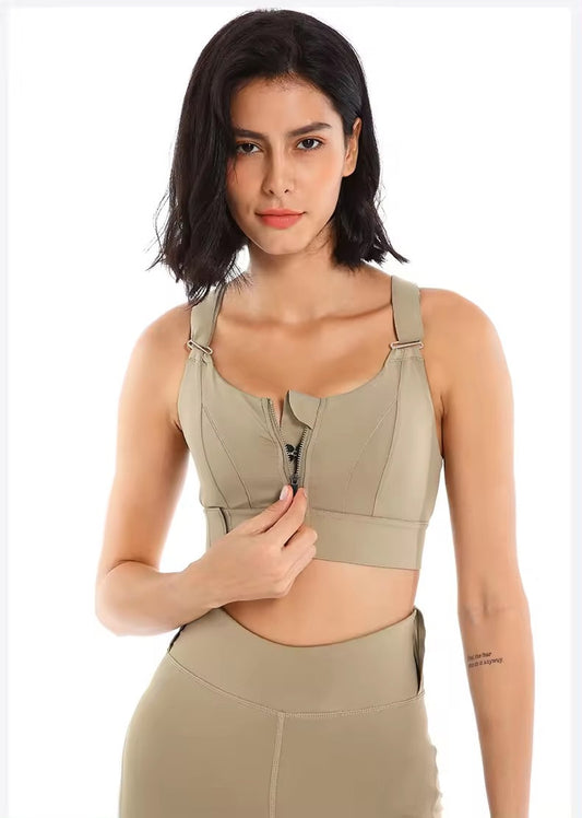 Front zipper ultimate sports bra