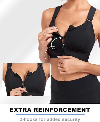 Front zipper ultimate sports bra